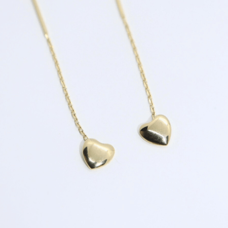 Cercei "Heart Charm" din Aur Galben 14k