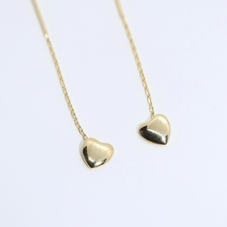 Cercei "Heart Charm" din Aur Galben 14k