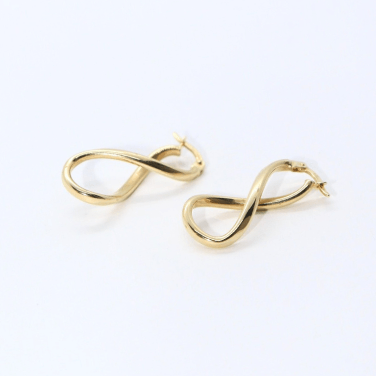 Cercei "Infinity Glow" din Aur Galben 14k
