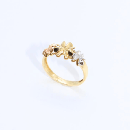 Inel "Trio Charm" din Aur Mixt 14k Mărimea 15