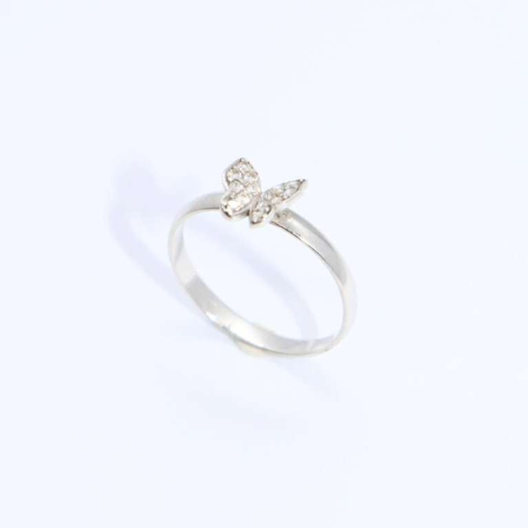 Inel "Butterfly Whisper" din Aur Alb 14k Mărimea 17