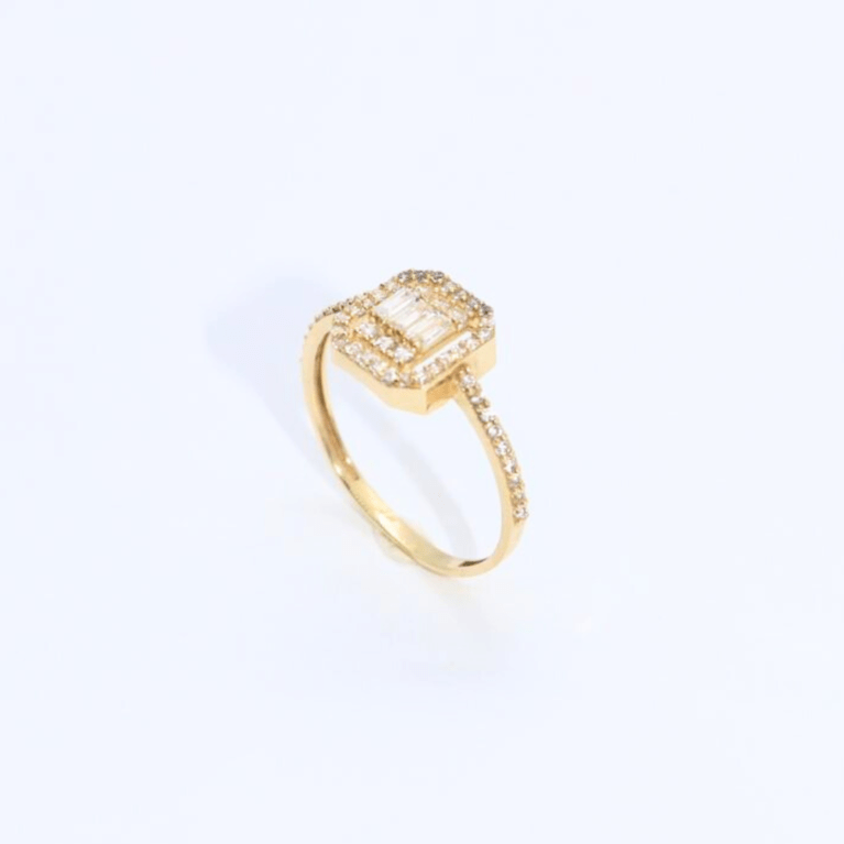 Inel "Golden Spark" din Aur Galben 14k Mărimea 16