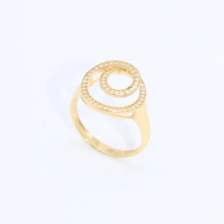 Inel "Spiral Radiance" din Aur Galben 14k Mărimea 19