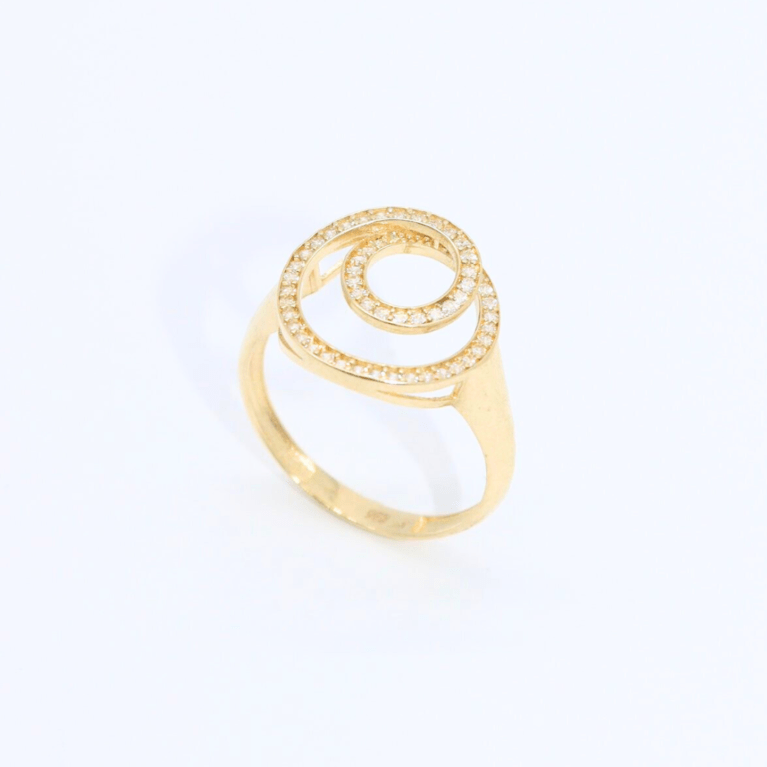 Inel "Spiral Radiance" din Aur Galben 14k Mărimea 19