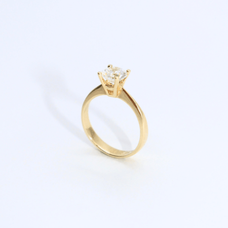 Inel de Logodnă "Golden Solitaire" din Aur Galben 14k Mărimea 9