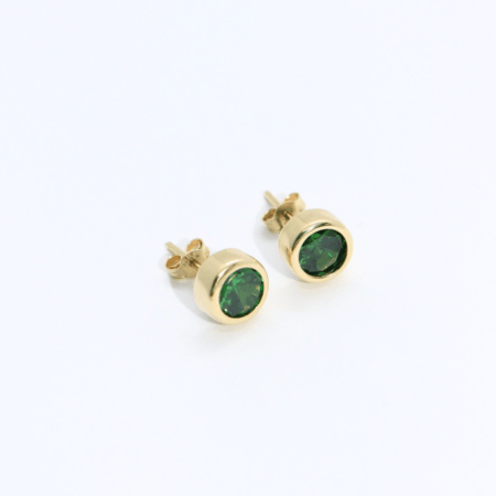 Cercei "Emerald Glow" din Aur Galben 14k
