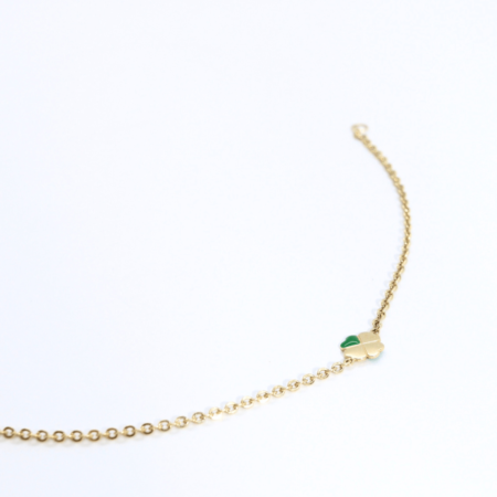 Brățară „Lucky Clover” din Aur Galben 14k Mărimea 14