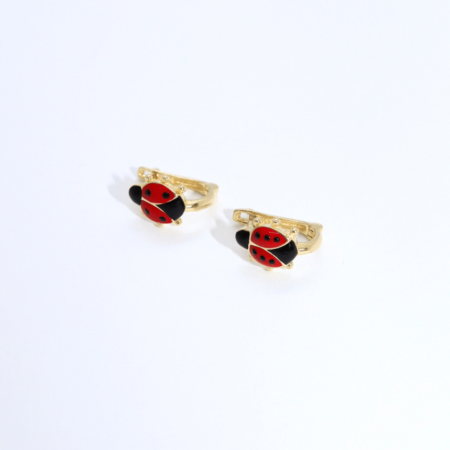 Cercei „Ladybug Joy” din Aur Galben 14k