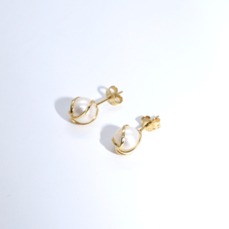 Cercei „Pearl Grace” din Aur Galben 14k