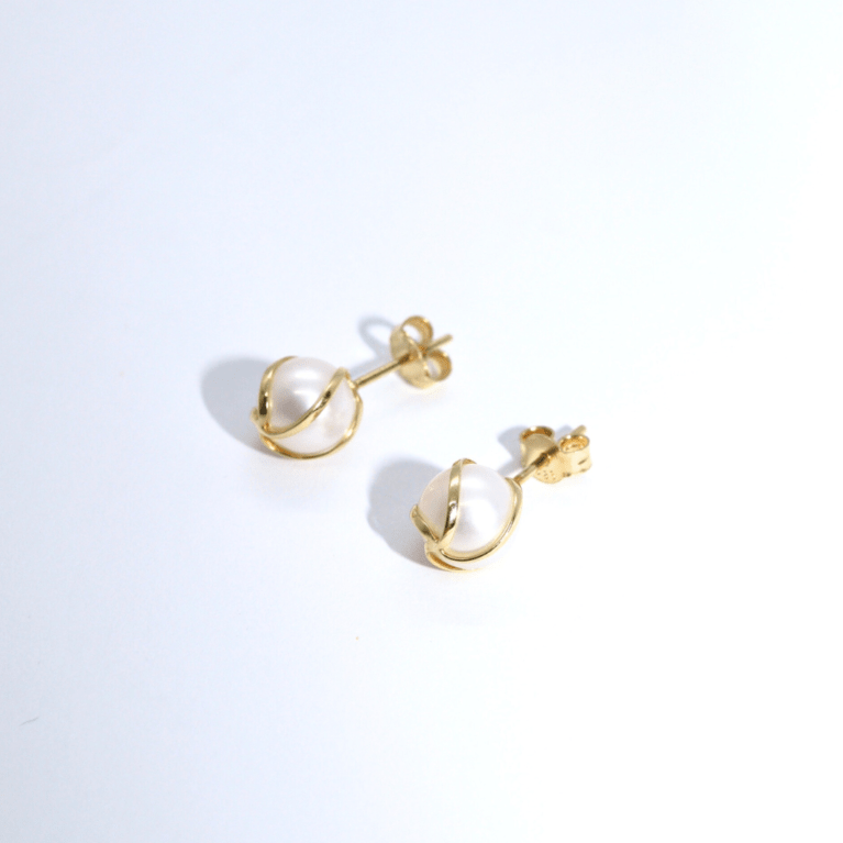 Cercei „Pearl Grace” din Aur Galben 14k