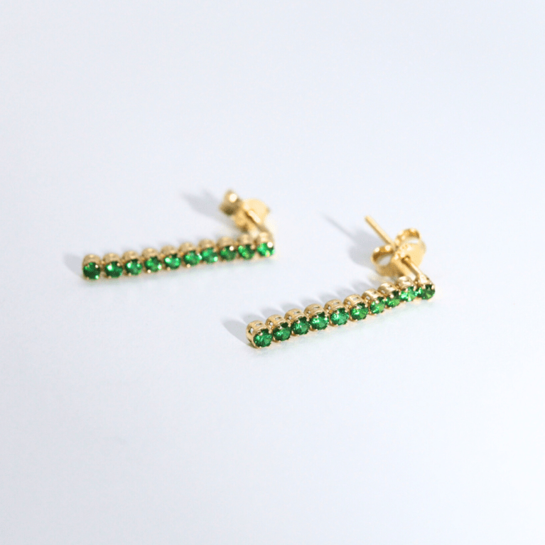 Cercei „Emerald Glow” din Aur Galben 14k