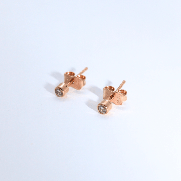 Cercei „Rosy Bloom” din Aur Roz 14k