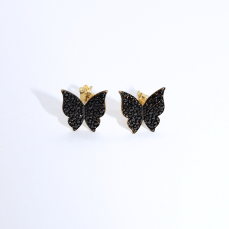Cercei „Butterfly Noir” din Aur Galben 14k